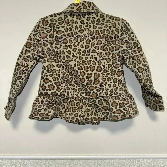 Girls Wonder Nation Jacket 3T Beige Brown Leopard Cheetah Print - Picture 8 of 10